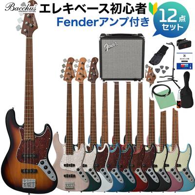 Bacchus WL4-STD/RSM ベース 初心者12点セット 【Fenderアンプ付】 ジャズべタイプ バッカス 