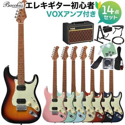 Bacchus BST-3-RSM/M エレキギター初心者14点セット 【VOXアンプ付き】 ストラトタイプ ローステッドメイプルネック バッカス 