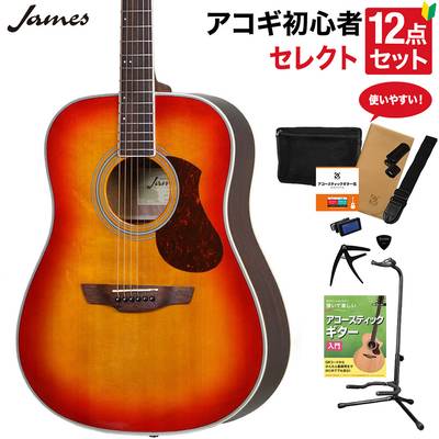 James J-300D CAO アコースティックギター 教本付きセレクト12点セット 初心者セット ジェームス 